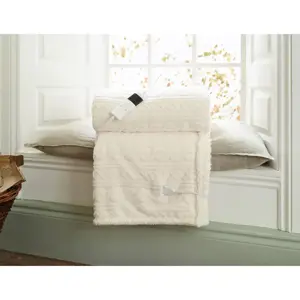 Deyongs Cream Cable Sherpa Heated Throw